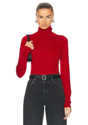 GRLFRND Merino Wool Turtleneck Sweater in Red - Red. Size XS (also in XXS).