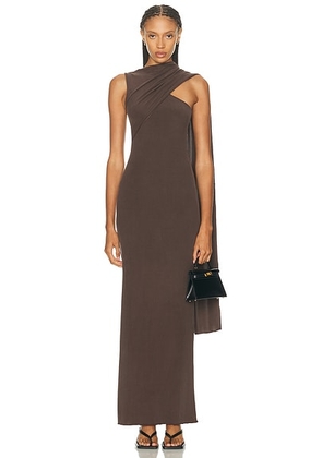 Aya Muse Cedar Dress in Dark Brown - Brown. Size S (also in M, XS).