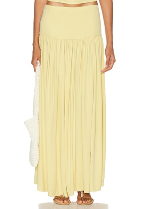 Aya Muse Maxi Skirt in Buttercream - Lemon. Size M (also in L, S, XS).