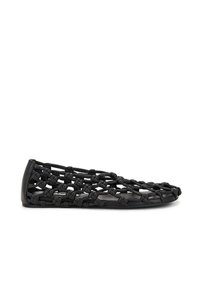 Jil Sander Woven Ballerina Flat in Black - Black. Size 36.5 (also in ).