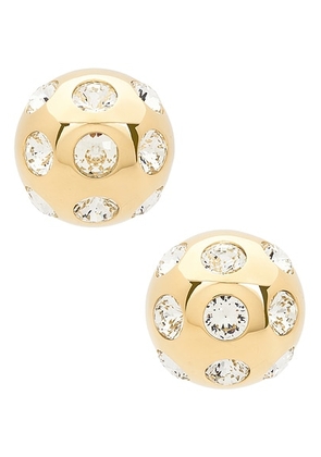 JACQUEMUS Les Boucles Salon in Gold & Crystal - Metallic Gold. Size all.