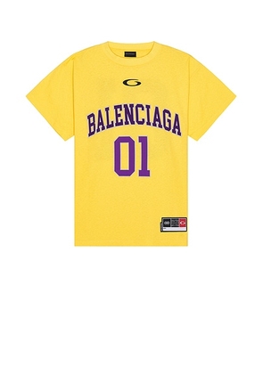 Balenciaga Oversized Tee in Yellow & Deep Purple - Yellow. Size L (also in M, S, XL/1X).