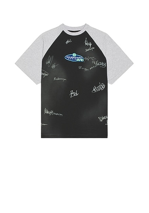 Balenciaga Raglan Oversized Tee in Washed Black - Black. Size L (also in M, S, XL/1X).