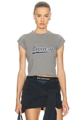 Balenciaga Shrunk T Shirt in Dark Heather Grey & Blue - Grey. Size M (also in L).