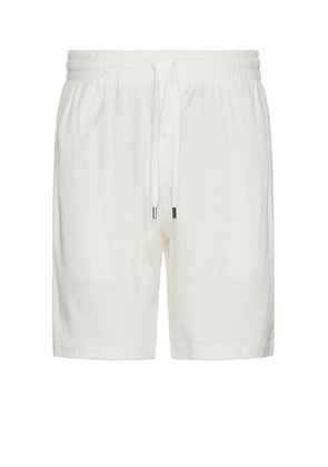 Frescobol Carioca Augusto Terry Cotton Blend Shorts in Ivory - Cream. Size M (also in ).