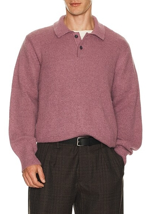 Corridor Brushed Alpaca Polo in Plum - Mauve. Size M (also in L, XL/1X).