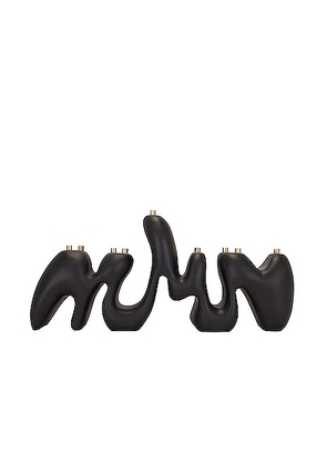 Hannah Polskin Resin Stone Menorah in Black - Black. Size all.