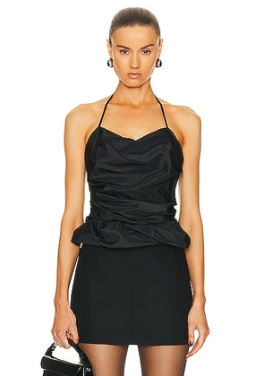 SIMKHAI Hailee Draped Halter Top in Black - Black. Size 8 (also in ).