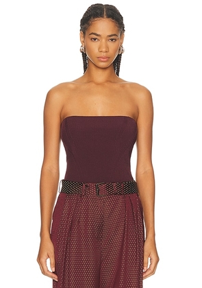 Dries Van Noten Tirana Belt Top in Burgundy - Burgundy. Size XS (also in S).