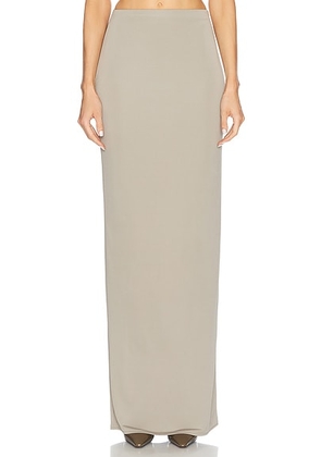 Helsa Matte Jersey Slim Skirt in Oyster - Grey. Size L (also in XL, XS, XXS).