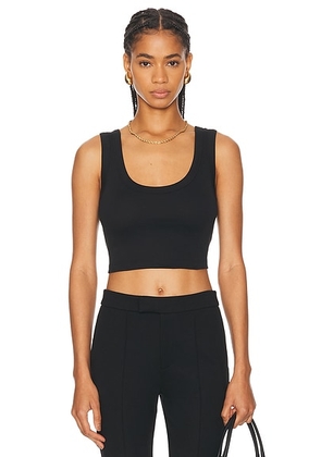 FLORE FLORE Hillie Crop Tank Top in Black - Black. Size L (also in ).