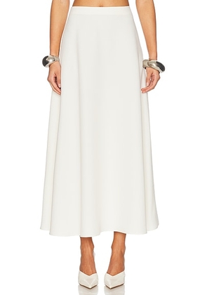 Helsa The Heavy Crepe Midi Skirt in Ivory - Ivory. Size L (also in M, S, XL, XS, XXS).
