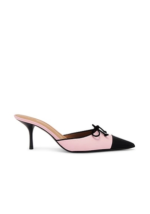 Helsa The Bow Mule in Pink & Black - Pink. Size 38.5 (also in 38, 39).