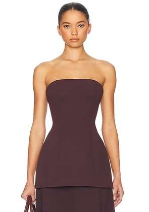 Helsa The Heavy Crepe Tunic Top in Eggplant - Purple. Size S (also in L, M, XS).