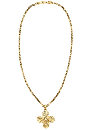 chanel Chanel CC Swirl Cross Necklace in Gold - Metallic Gold. Size all.