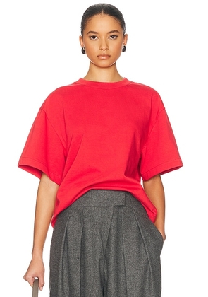 Helsa The Boxy Tee in Thick Jersey in Tomato - Red. Size M (also in S).