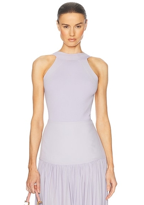 Helsa Jolene Knit Bodysuit in Purple Heather - Lavender. Size L (also in M, S, XL).