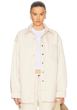 GRLFRND Donna Shirt in Western Ave - Beige. Size M/L (also in ).