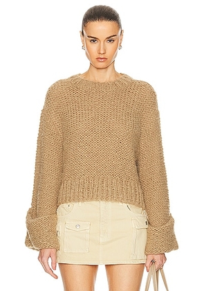 GRLFRND Open Stitch Knit Sweater in Khaki - Tan. Size XS (also in ).