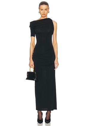 JACQUEMUS La Robe Drapeado in Black - Black. Size XL (also in L, M, S, XS).