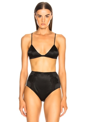 Fleur du mal Luxe Bra in Black - Black. Size XS (also in L).