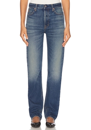 GRLFRND Walker Mid Rise Slim Jeans in Figueroa St - Blue. Size 23 (also in 24, 27, 32).