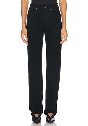 GRLFRND Sara Super High Rise Straight Jeans in Alameda St - Black. Size 24 (also in 25, 27, 29).