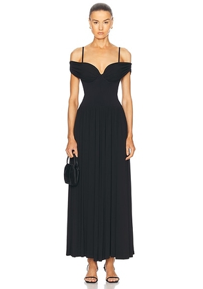 SIMKHAI Amarantha Off Shoulder Dress in Black - Black. Size M (also in XS).