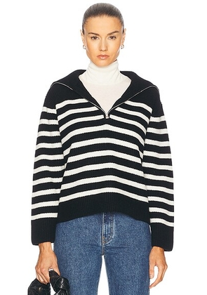 SIMKHAI Landry Sweater in Black Ivory Stripe - Black. Size M (also in XS).