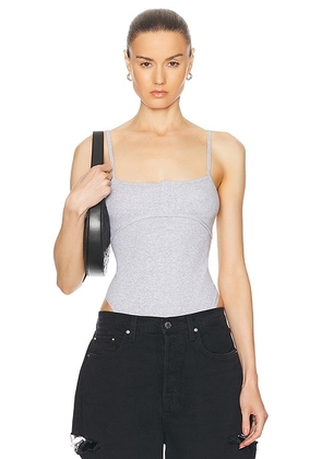 GRLFRND Rib Cami Bodysuit in Heather Grey - Grey. Size XL (also in ).