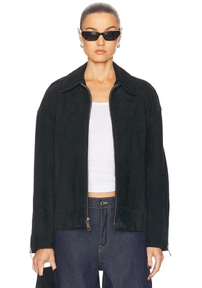 GRLFRND Alek Suede Jacket in Black - Black. Size L (also in S, XL).