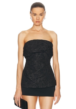 SIMKHAI Gael Draped Top in Black - Black. Size 2 (also in 0).