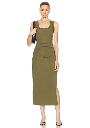 SIMKHAI Trudy Tank Midi Dress in Army Green - Army. Size XS (also in M).