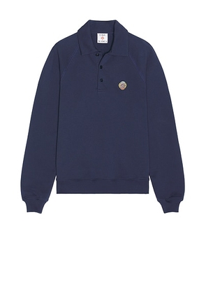 Casablanca Collar Sweatshirt in Dress Blue - Blue. Size S (also in L, M, XL/1X, XXL/2X).