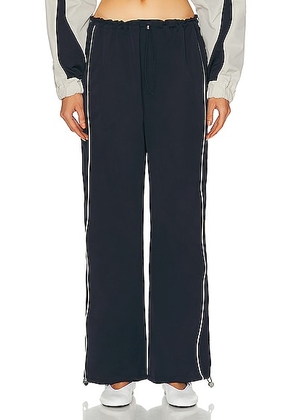 GRLFRND Cinched Waist Wide Leg Pant in Navy & Ivory - Navy. Size M (also in XS).