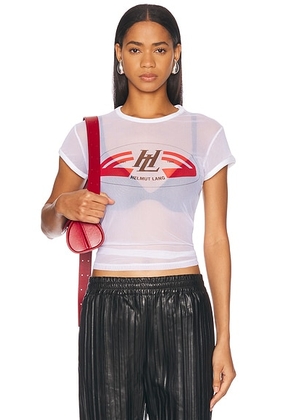 Helmut Lang Logo Slim Tee in White - White. Size M (also in L, S, XS).