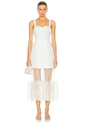 SIMKHAI Callan Bustier Midi Dress in Ivory - Ivory. Size 8 (also in ).