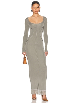Helsa Claudetta Maxi Dress in Grey - Grey. Size L (also in M, S, XL, XS, XXS).