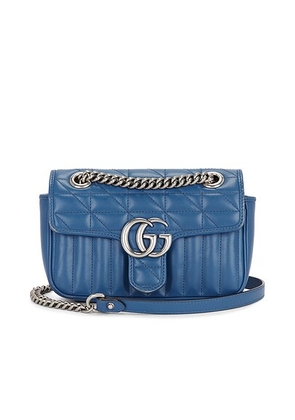 gucci Gucci Mini GG Marmont Shoulder Bag in Blue - Blue. Size all.