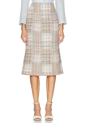 chanel Chanel Tweed Midi Skirt in Multi - Grey. Size 40 (also in ).