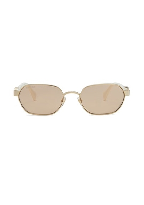 Gucci Geometric Sunglasses In Gold & Ivory in Gold & Ivory - Metallic Gold. Size all.