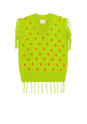 HARAGO Speckle Vest in Green - Green. Size M (also in L).