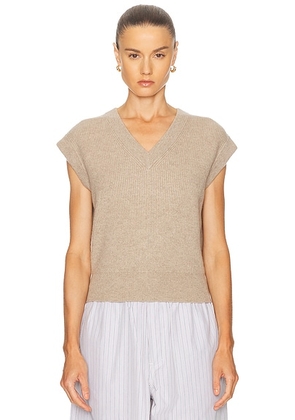 Guest In Residence Rib Vest in Taupe - Taupe. Size M (also in S, XL).