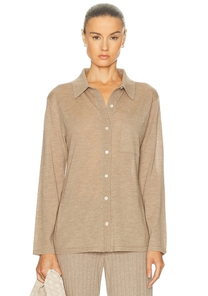 Guest In Residence Showtime Shirt in Taupe - Taupe. Size L (also in M, S, XL, XS).