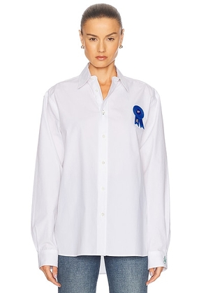 JW Anderson Rosette Patch Classic Shirt in White - White. Size 48 (also in 46, 50).