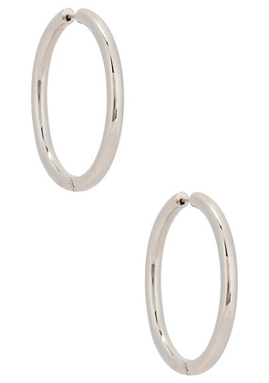 Jennifer Fisher Lilly Hinged Baby Hoop Earrings in Silver - Metallic Silver. Size all.
