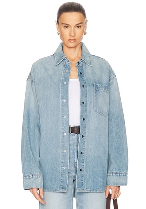 GRLFRND Donna Shirt in La Brea Ave - Blue. Size M/L (also in ).