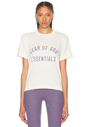 Fear of God ESSENTIALS Crewneck T-Shirt in Shell - White. Size S (also in XS).