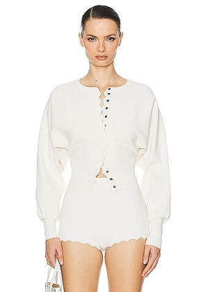 Helsa Elvira Cardigan in Cream - Cream. Size L (also in S, XS).