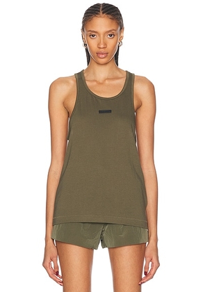 Fear of God ESSENTIALS Tank Top in Military - Green. Size L (also in M, S, XS).